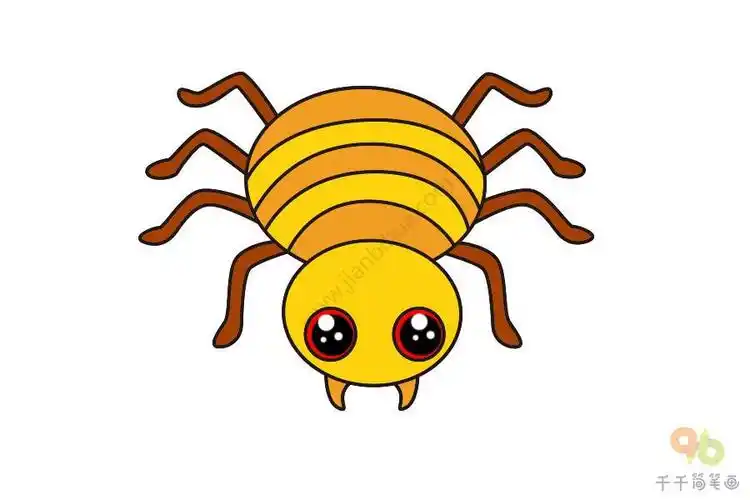卡通版蜘蛛精简笔画 简笔画图片大全-蒲城教育文学网