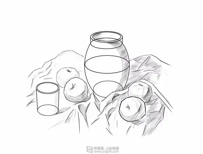 临摹组合静物组合素描速写静物提高训练