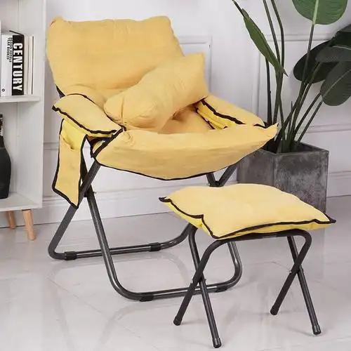 简约懒人折叠椅家用午休靠背椅户外休闲椅现代折叠凳办公室休息椅