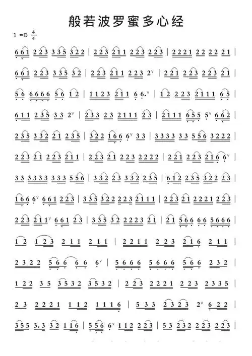 般若波罗蜜多心经智能简谱
