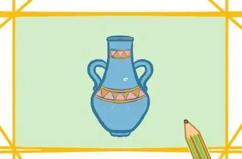 花瓶简笔画彩色桌子