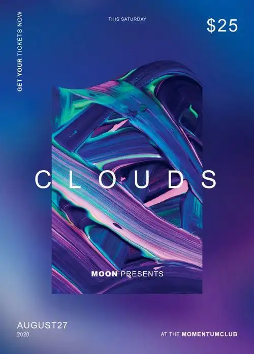 国外抽象创意海报招贴艺术流体渐变时尚宣传单ps平面广告设计素材