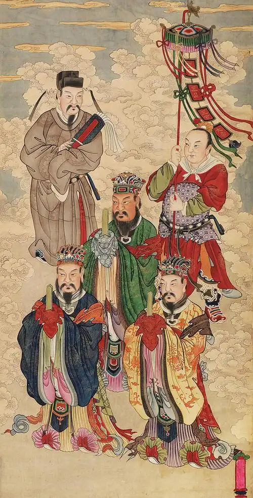 1222道教神像图立轴设色绢本