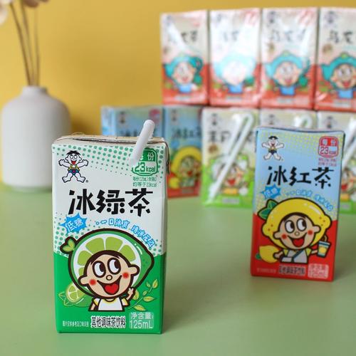 旺旺旺仔新品茶饮料125ml低糖冰绿茶冰红茶乌龙茉莉口味夏日饮品