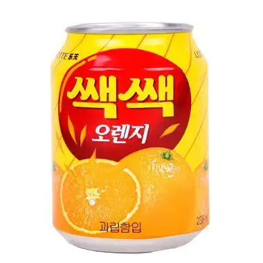 【韩国】乐天粒粒果肉橙汁饮料238ml 6013