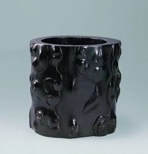 242 明 紫檀瘿瘤笔筒