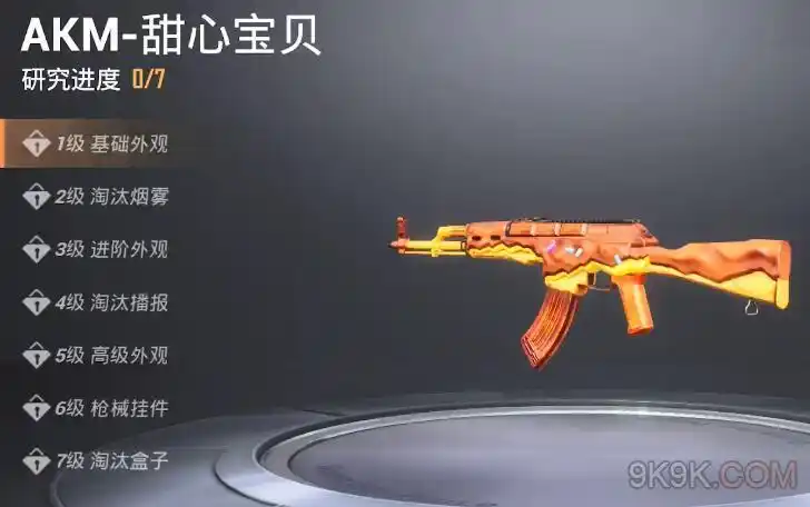 和平精英akm甜心宝贝满级要多少钱