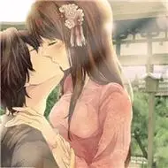 唯美卡通情侣亲吻头像