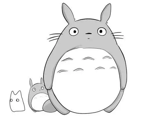 龙猫简笔画带颜色的