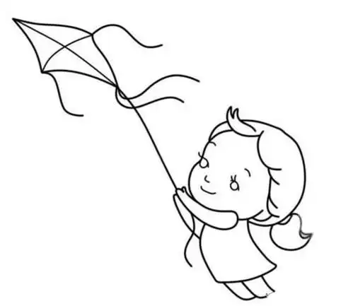 小孩放风筝简笔画古代小孩放风筝简笔画