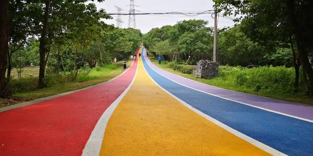 这种彩色的健康步道才是最受朋友们的欢迎