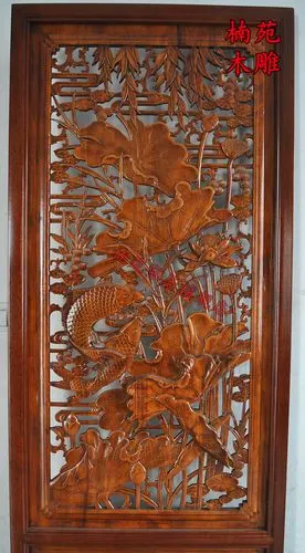 木雕玄关隔断东阳门厅屏风中式实木木雕
