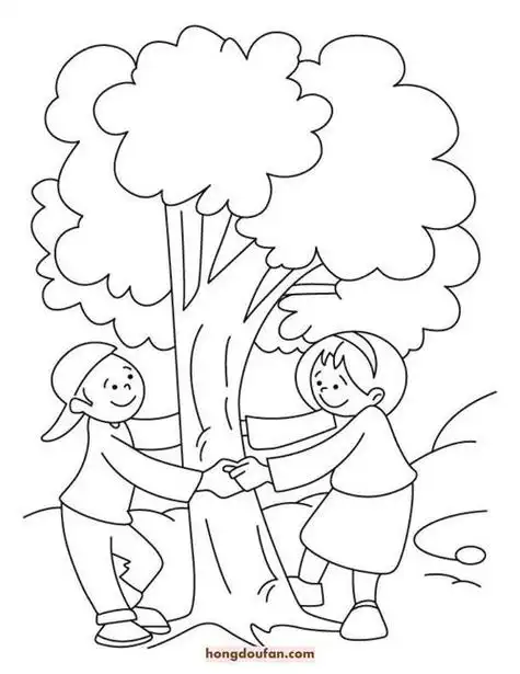 简笔画保护环境