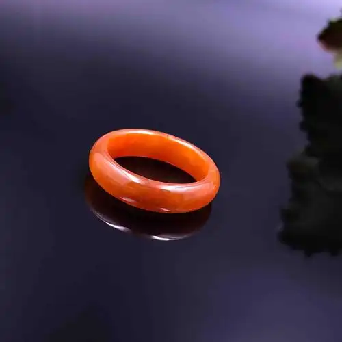 天然a货红翡素面指环b