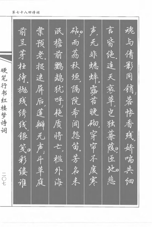 书法家吴玉生《硬笔行书红楼梦诗词》练字好字帖,轻松学书法