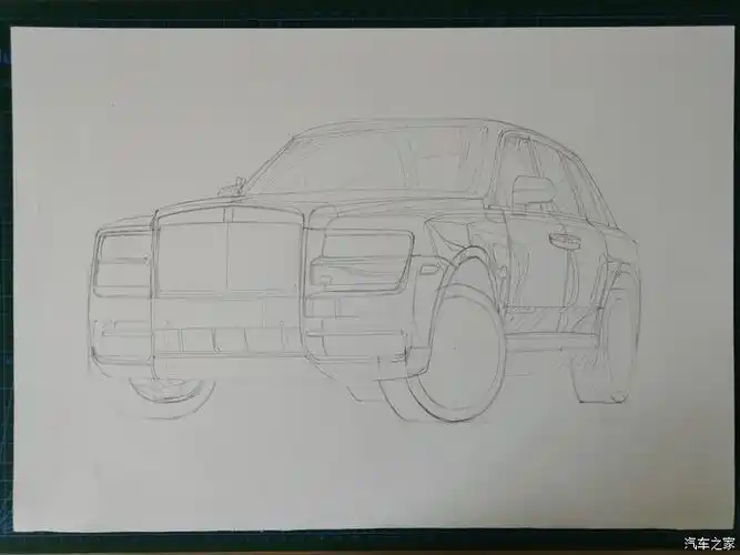 汽车手绘劳斯莱斯库里南