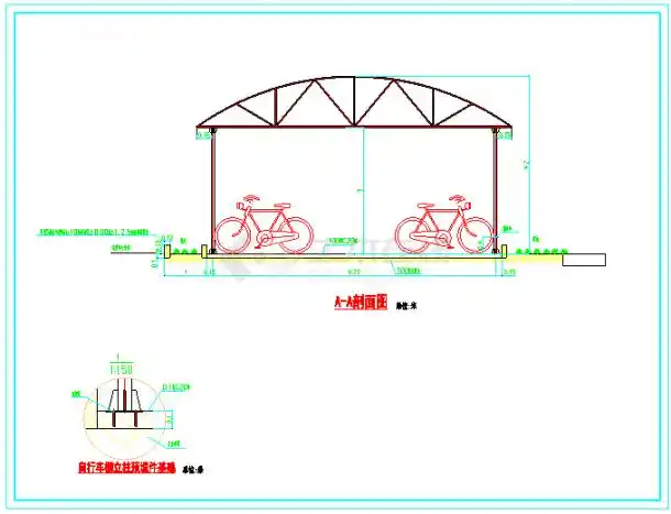 2018最新整理的十几种自行车棚设计cad图纸大全包您满意