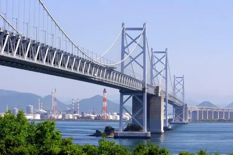 濑户大桥是全世界最长的公路铁路两用桥老网2015gw位于本州冈山县仓敷