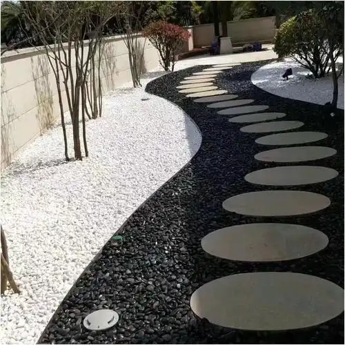 白鹅卵石9-12 园林造景多肉铺面用白石子 白色鹅卵石