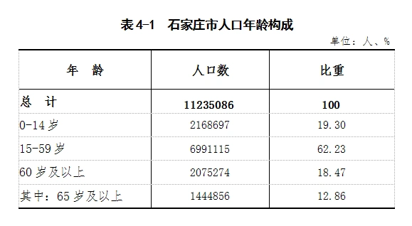 石家庄市第七次全国人口普查公报1第四号