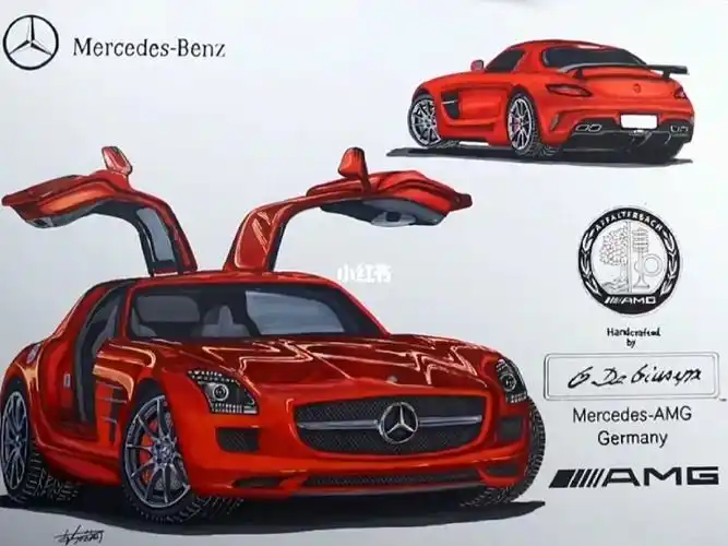 奔驰sls手绘