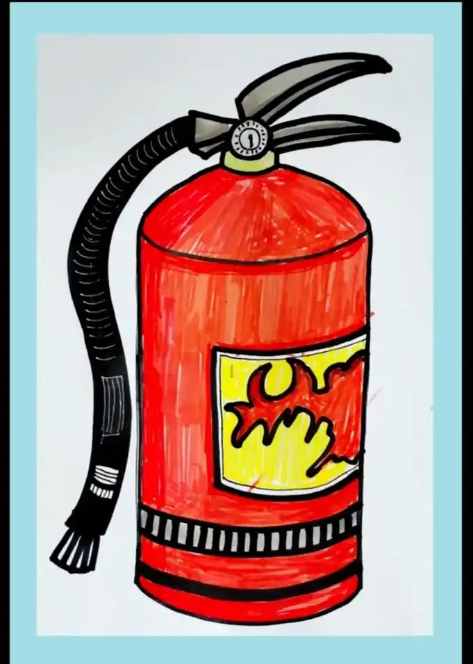 消防灭火器#一起学画画 #简笔画 #跟着抖音学画画 #一学就 - 抖音