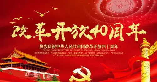 庆祝改革开放40周年海报psd素材