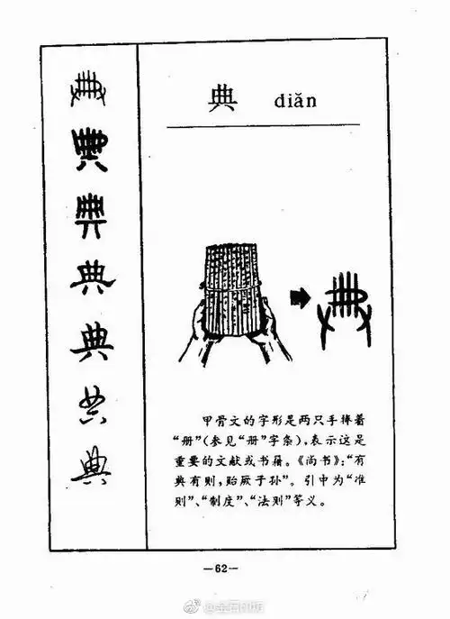 每日一字# 典 早期甲骨文=(册,代表权. 来自金石印坊 - 微博