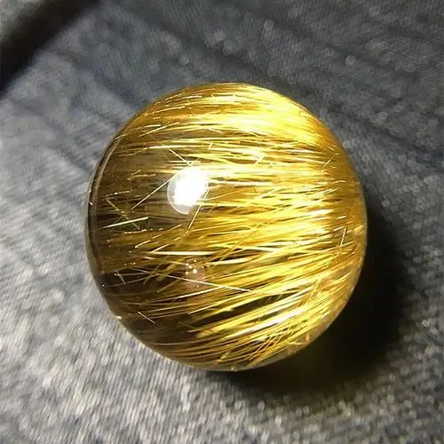 7a收藏天然金发晶散珠 无孔吊坠圆珠钛晶单珠diy水晶多宝手串配珠