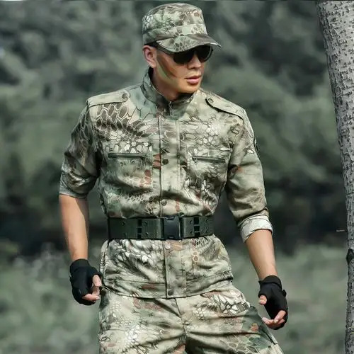 盾郎户外特种兵绿蟒纹迷彩服军训服作训服军迷军装套装男女秋冬季