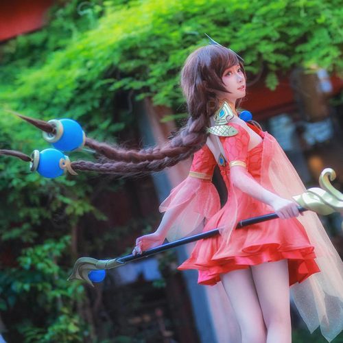 王者荣耀大乔cos假发 双马尾斜刘海女式长款动漫手游假发cosplay