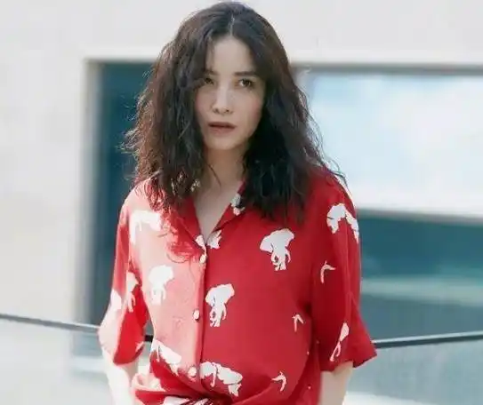 宋佳一头长长的羊卷毛发型,非常的显迷人气质,优雅又干练,中分的小