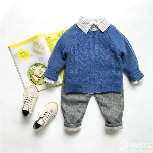 思蓝 仿淘宝款男童棒针麻花毛衣-编织教程-编织人生