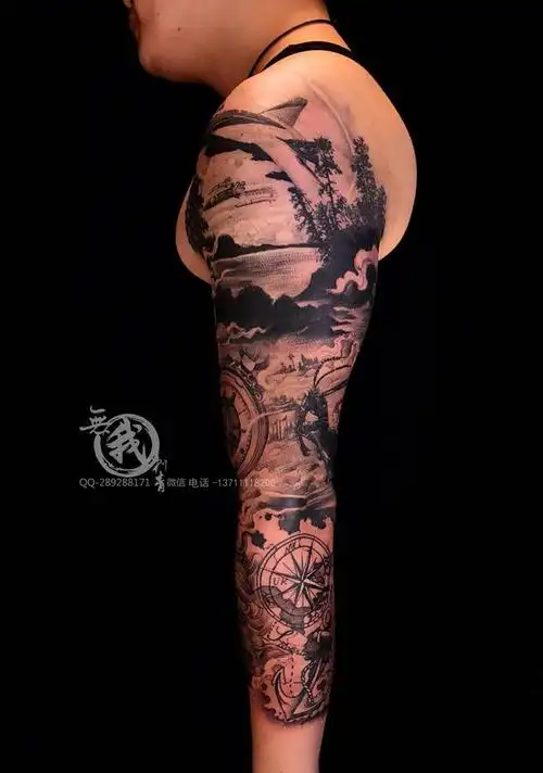 纹身图片_成品手稿手臂欧美写实肖像人物原创动物情侣纹身图案tag标签