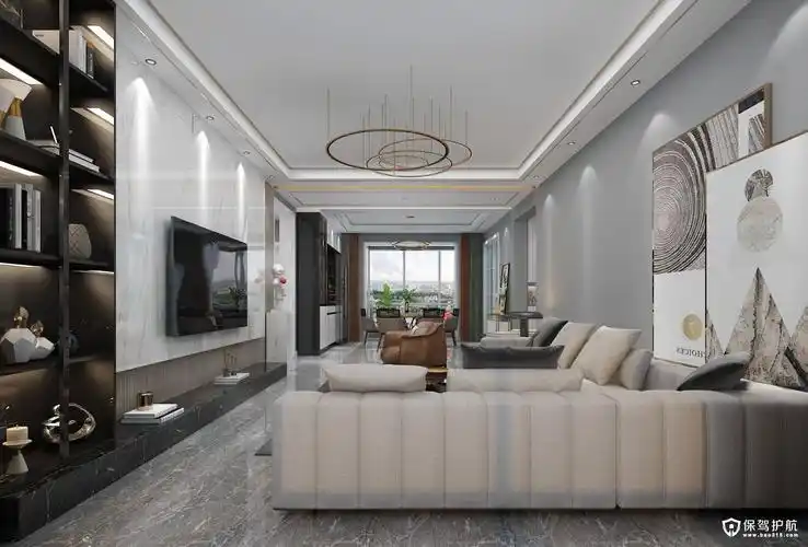 花千树140平现代轻奢风装修效果图