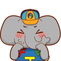 卡通大象剪刀手帽子gif动图_动态图_表情包下载_soogif