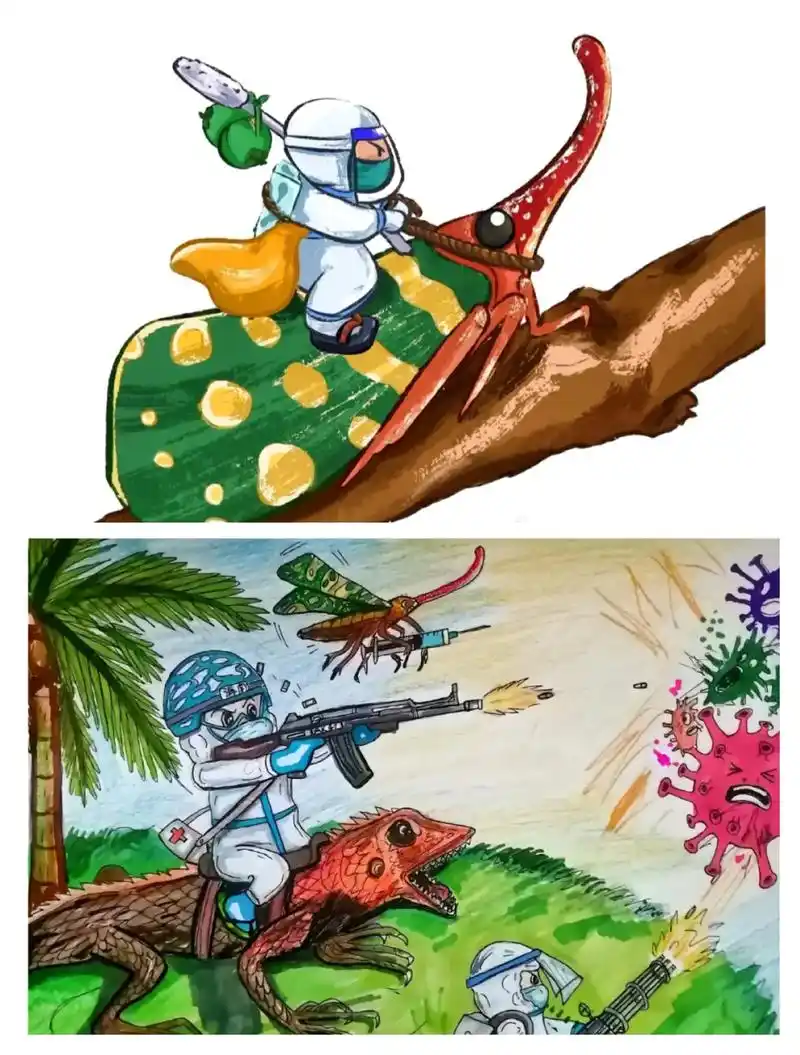 消灭病毒大作战 #抗击疫情绘画  - 抖音