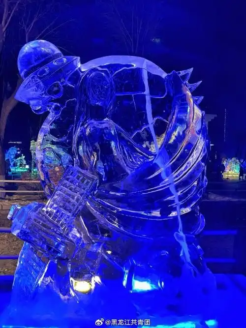 尔滨啊你变了#再发一遍哈尔滨的冰雕长这样#东北冰雕 冰马俑#这甘是