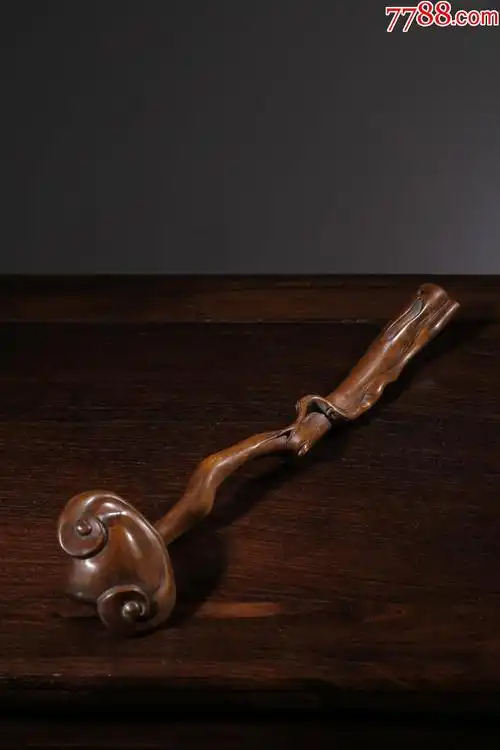 黄杨木雕灵芝纹如意摆件asy6f