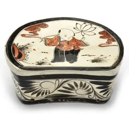 磁州窑彩绘婴戏瓷枕鉴定及拍卖平台