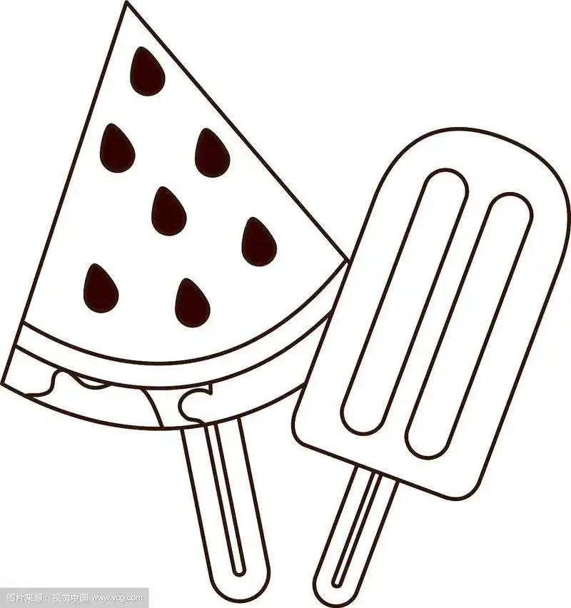 美味的冰淇淋西瓜白