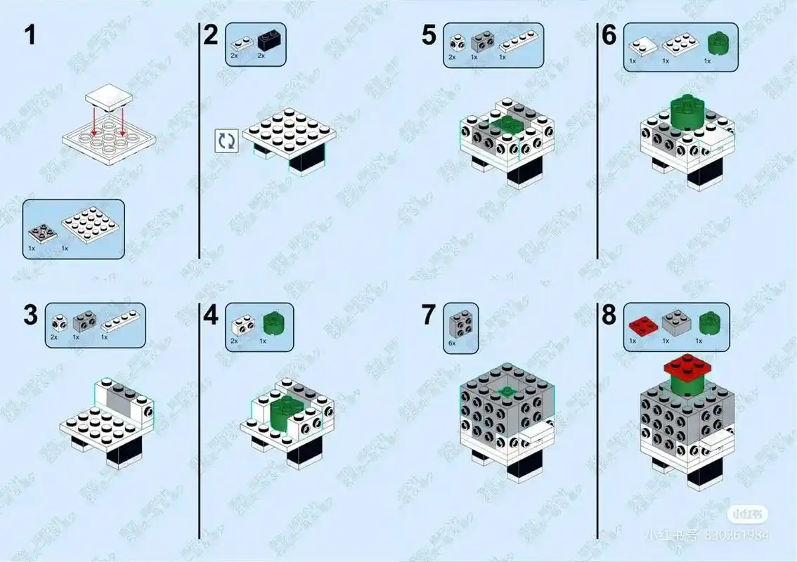 找到了冰墩墩和雪容融的乐高图纸,分享给大家.