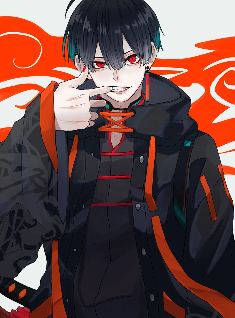 画师「橙花モグラ」作品欣赏:酷拽帅气的二次元美男插画