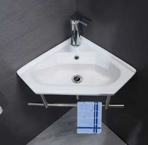 迷你三角盆洗手盆柜组合卫生间不锈钢小户型转角陶瓷洗脸洗面盆波迷娜