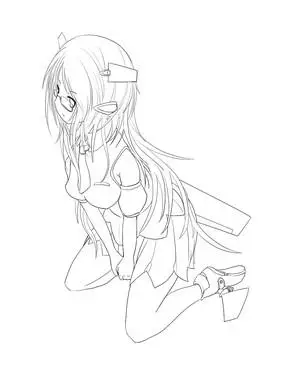 跪着的可爱女孩韩国矢量人物插画