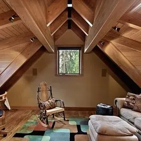 美式阁楼装修效果图,风格是美式空间设计是阁楼的家装效果实景图展示