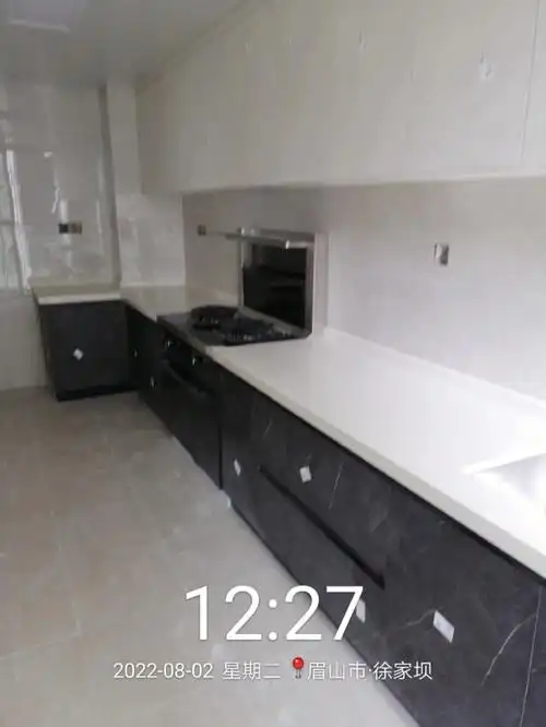 橱柜台面岩板石英石安装效果