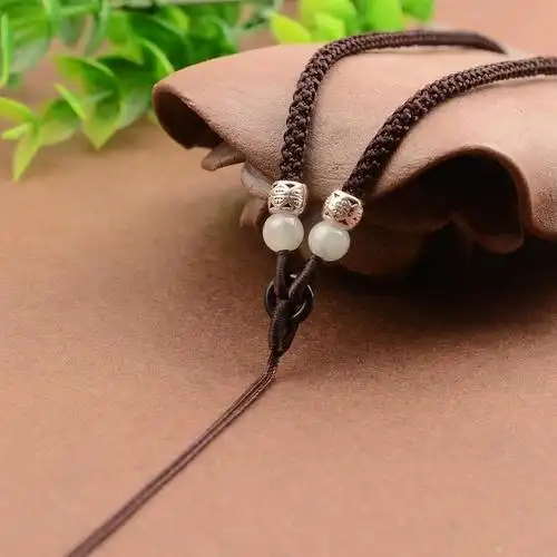 天然翡翠手工编织可调节玉佩挂件绳玉佛挂脖项链子绳男女吊坠挂绳天然