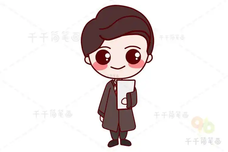律师简笔画教程_职业人物