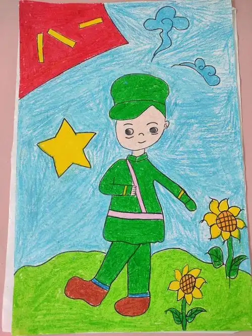 万江新村幼儿园"向军人致敬"绘画比赛